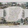 Carte géographique ancienne du département de la Mayenne