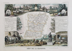 Carte géographique ancienne du département de la Mayenne