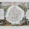 Carte géographique ancienne du département de la Sarthe