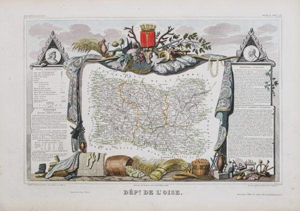 Carte géographique ancienne du département de l'Oise
