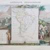Carte géographique ancienne de l'Amérique du Sud