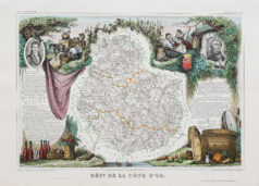 Carte géographique ancienne du département de la Côte d'Or