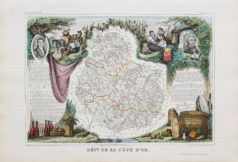 Carte géographique ancienne du département de la Côte d'Or