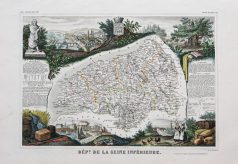 Carte ancienne du département de la Seine Inférieure