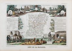 Carte géographique ancienne du département de la Mayenne