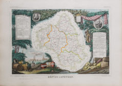Carte géographique ancienne du département de l’Aveyron