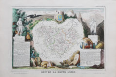 Carte géographique ancienne du département de la Haute Loire