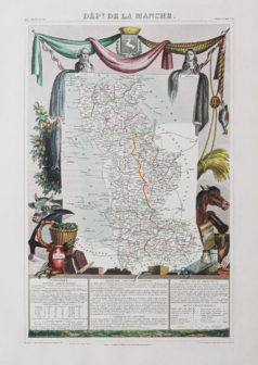 Carte géographique ancienne du département de la manche