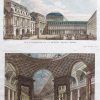 Gravure ancienne - Vue intérieure du Palais Royal & Vue intérieure du Cirque - Paris