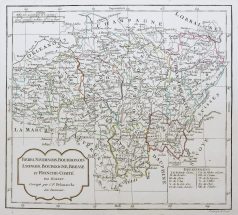 Carte géographique ancienne - Berri - Nivernais - Bourbonnais - Bourgogne