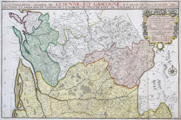 Carte ancienne du gouvernement de Guienne et Gascogne