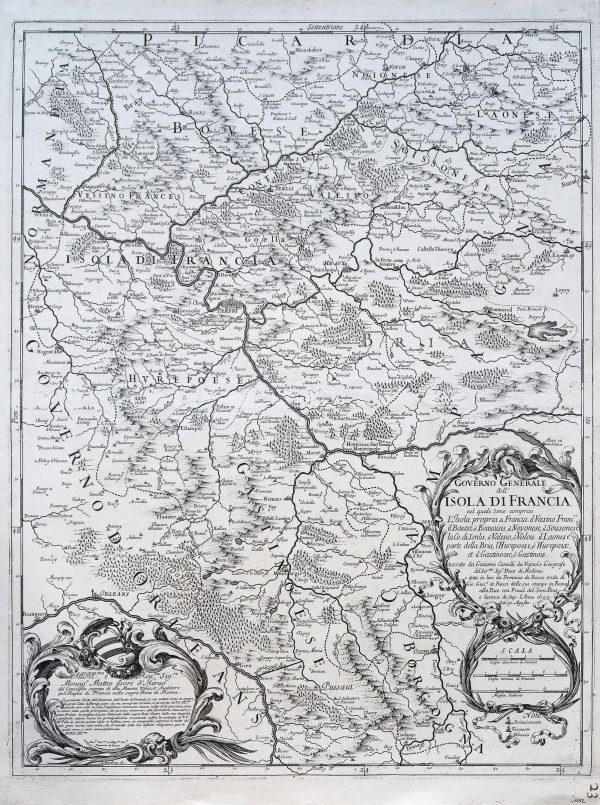 Carte géographique ancienne Ile de France - Antique map