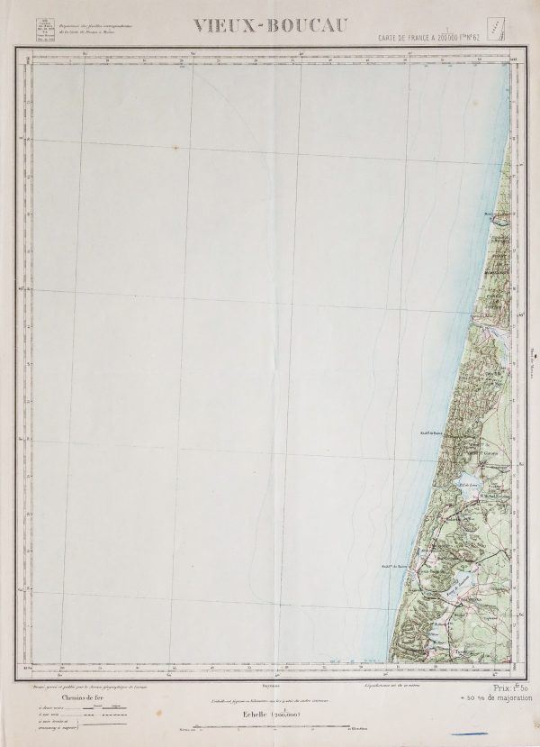 Carte marine ancienne - Vieux Boucau - Antique map