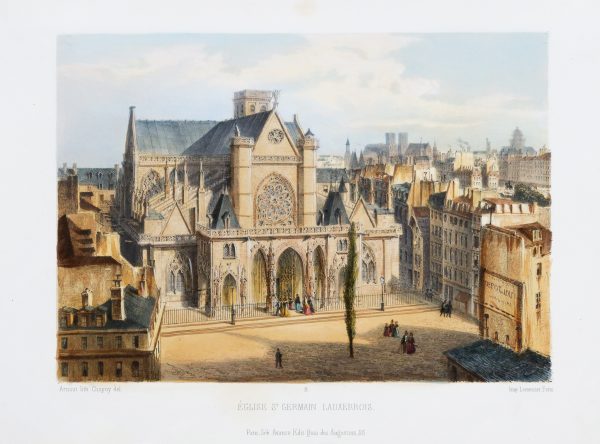 Lithographie ancienne - St Germain L’Auxerrois - Paris