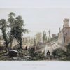 Gravure ancienne - Paris en 1860 - Cimetière du Père Lachaise