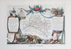 Carte géographique ancienne du département du Loiret