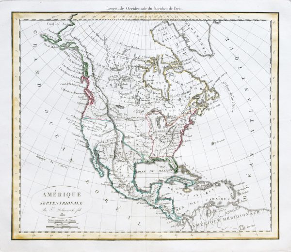 Original antique map - Amérique Septentrionale - Gravure ancienne