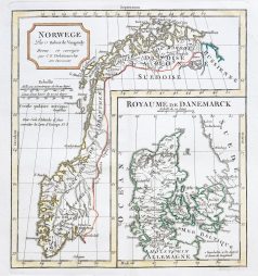 Original antique map - Norvège - Gravure ancienne