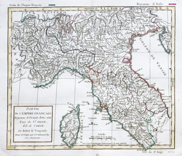 Original antique map - Empire français - Italie