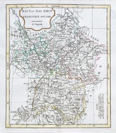 Original antique map - Haut et Bas Rhin - Gravure ancienne