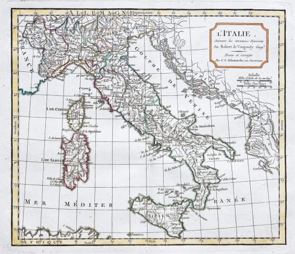 Original antique map - Italie - Gravure ancienne