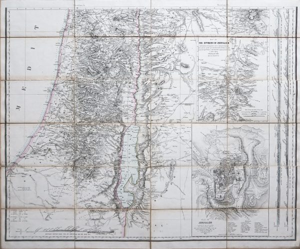 Original antique map of the Holy Land - Van de Velde cartographer