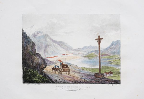 Lithographie ancienne du Mont Cenis