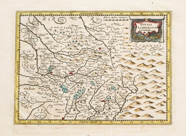 Carte géographique ancienne du Limousin - Antique map
