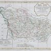 Carte géographique ancienne du Poitou - Auvergne