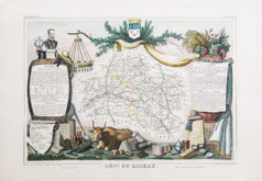 Carte géographique ancienne du département du Loiret