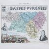 Carte géographique ancienne du département des Basses Pyrénées