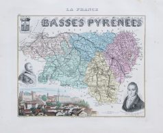 Carte géographique ancienne du département des Basses Pyrénées