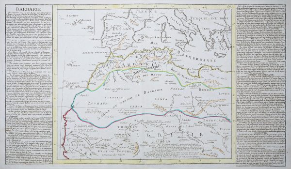 Carte géographique ancienne de la Barbarie - Antique map