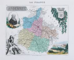 Carte géographique ancienne du département des Ardennes