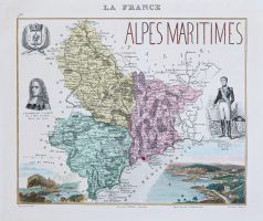 Carte géographique ancienne du département des Alpes Maritimes