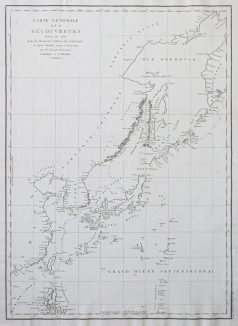 Carte marine ancienne - Chine - Corée - Japon - Philippines