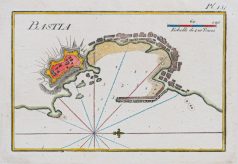 Carte marine ancienne de Bastia