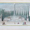 Gravure ancienne - Fontaine du point du Jour - Versailles - Jardins