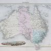 Carte géographique ancienne de l’Australie