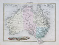 Carte géographique ancienne de l’Australie