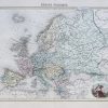 Carte géographique ancienne de l’Europe politique