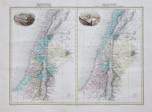 Carte géographique ancienne de la Palestine