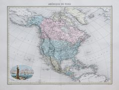 Carte géographique ancienne de l’Amérique du Nord