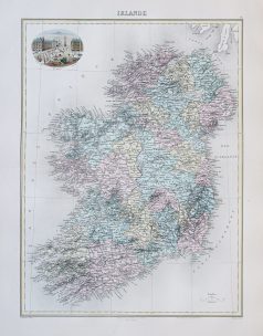 Carte géographique ancienne de l’Irlande