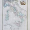Carte géographique ancienne de l’Italie antique