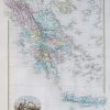 Carte géographique ancienne de la Grèce antique