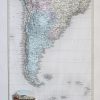 Carte géographique ancienne de l’Amérique du Sud