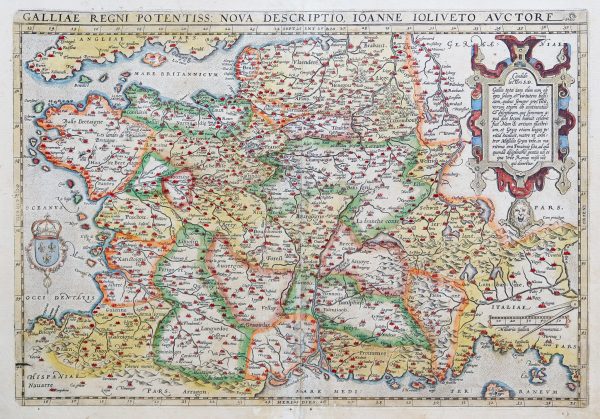 Carte géographique ancienne de la France - Gallia