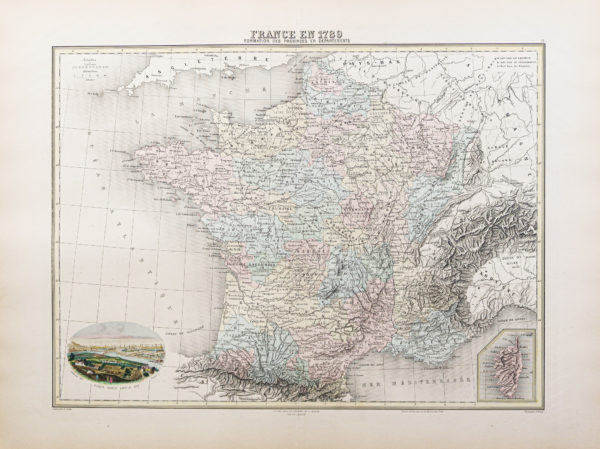 Carte géographique ancienne de la France en 1789