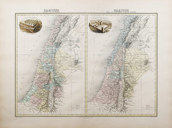 Carte géographique ancienne de la Palestine